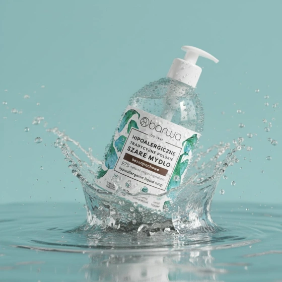 Barwa Гипоаллергенное традиционное польское серое жидкое мыло без запаха 500 мл