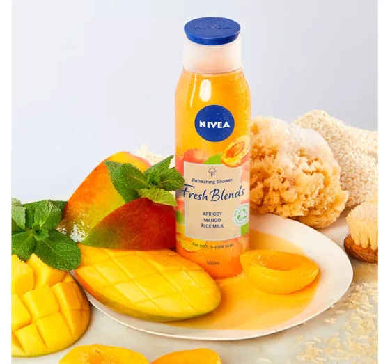Натисніть на картинку, щоб її збільшити NIVEA FRESH BLENDS ОСВІЖАЮЧИЙ ГЕЛЬ ДЛЯ ДУШУ АБРИКОС МАНГО І РИСОВЕ МОЛОКО 300МЛ