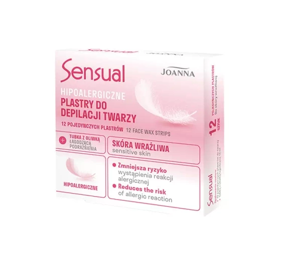 JOANNA SENSUAL ГІПОАЛЕРГЕННІ ПЛАСТИРІ ДЛЯ ДЕПІЛЯЦІЇ ОБЛИЧЧЯ 12 ШТУК