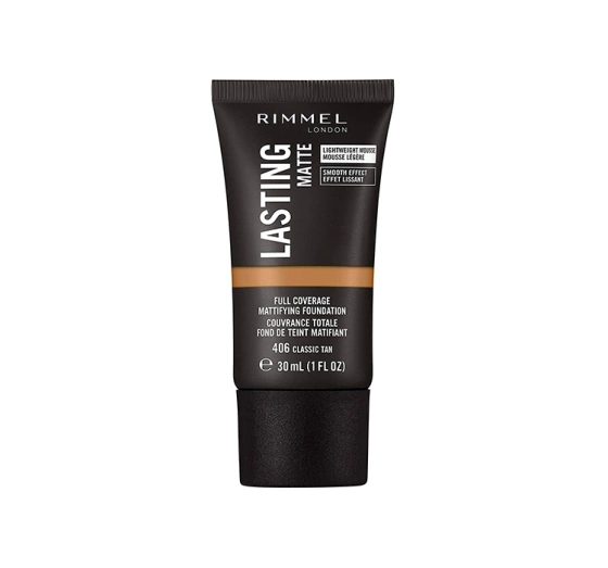 RIMMEL LASTING MATTE ЖИДКАЯ МАТИРУЮЩАЯ ТОНАЛЬНАЯ ОСНОВА 406 CLASSIC TAN 30МЛ