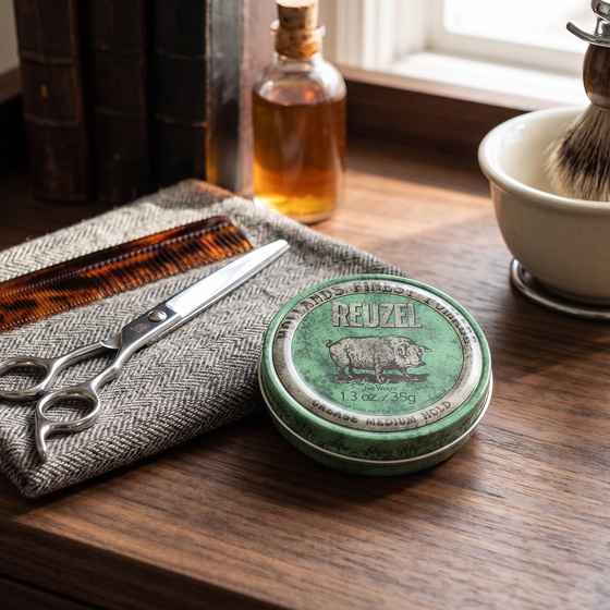 Нажмите на картинку, чтобы ее увеличить REUZEL GREEN GREASE MEDIUM HOLD ПОМАДА ДЛЯ ВОЛОС 35Г