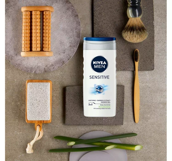 NIVEA MEN SENSITIVE ДЕЛІКАТНИЙ ГЕЛЬ ДЛЯ ДУШУ ДЛЯ ЧОЛОВІКІВ ДЛЯ ТІЛА, ОБЛИЧЧЯ І ВОЛОССЯ 250МЛ