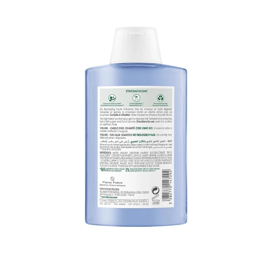 KLORANE ШАМПУНЬ З ОРГАНІЧНИМ ЛЬОНОМ ДЛЯ ОБ'ЄМУ ТОНКОГО ВОЛОССЯ 200МЛ