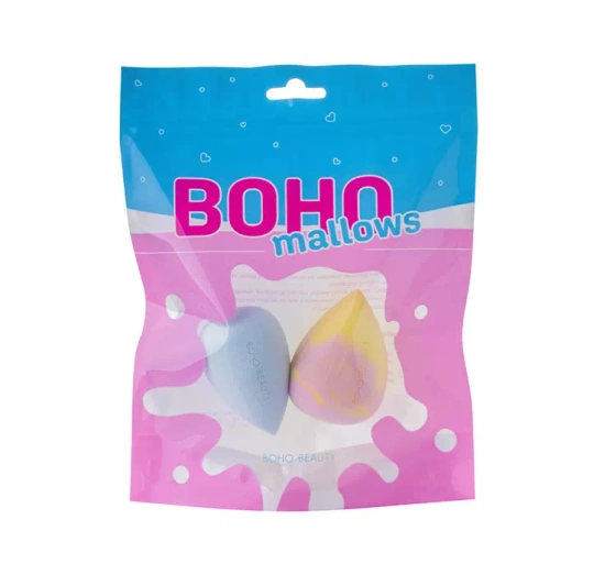 BOHO BEAUTY BOHOMALLOWS НАБОР СПОНЖЕЙ ДЛЯ МАКИЯЖА PINK LEMON I SPUN SUGAR 2 ШТ