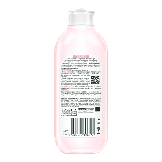 GARNIER SKIN NATURALS МИЦЕЛЛЯРНОЕ СРЕДСТВО С РОЗОВОЙ ВОДОЙ 400МЛ
