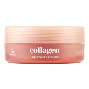 Missha Airy Fit Collagen Lifting Face & Eye Patch — гідрогелеві патчі під очі з колагеном, 60 штук