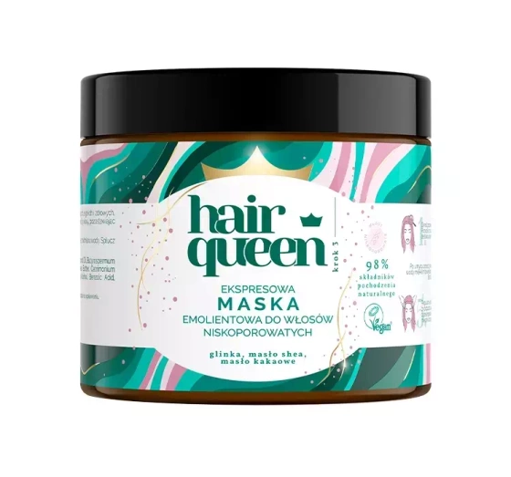 HAIR QUEEN ПОМ'ЯКШУЮЧА МАСКА ДЛЯ ВОЛОССЯ З НИЗЬКОЮ ПОРИСТІСТЮ 400МЛ
