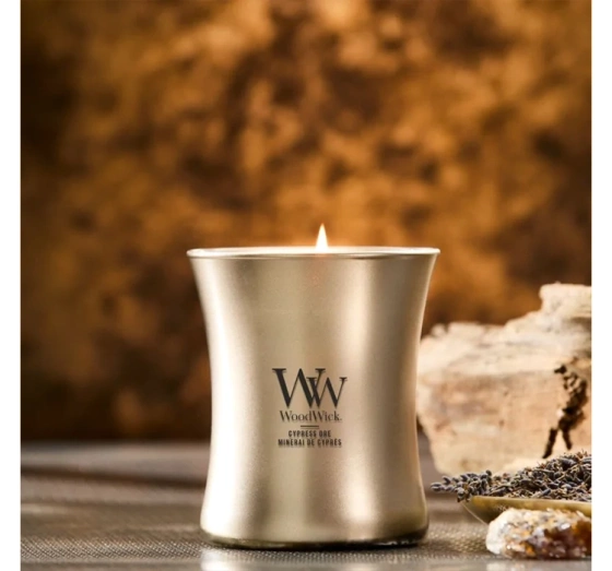 Woodwick Medium Jar Candle ароматична свічка Cypress Ore 275 г