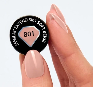 SEMILAC EXTEND 5в1 БАЗА ЛАК ТОП 801 SOFT BEIGE 7МЛ
