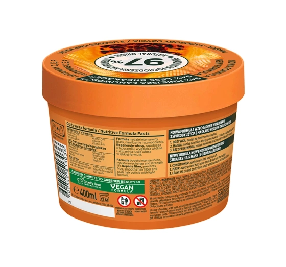 GARNIER FRUCTIS HAIR FOOD PAPAYA РЕГЕНЕРУЮЧА МАСКА ДЛЯ ПОШКОДЖЕНОГО ВОЛОССЯ 400МЛ