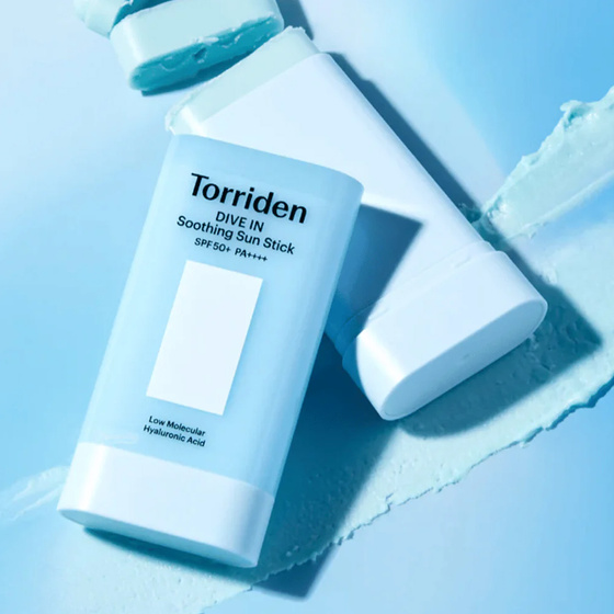 Torriden Dive In Soothing Sun Stick успокаивающий крем для лица с солнцезащитным фильтром в форме стика SPF50+ PA++++ 19 г