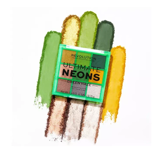 MAKEUP REVOLUTION ULTIMATE NEONS ПАЛИТРА ТЕНЕЙ ДЛЯ ВЕК GREEN HAZE 6,75Г
