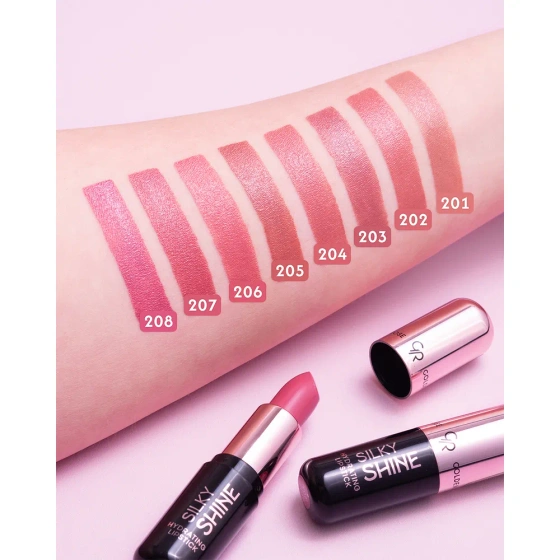 Натисніть на картинку, щоб її збільшити Golden Rose Hydrating Lipstick Silky Shine зволожувальна помада 208 4,2 г