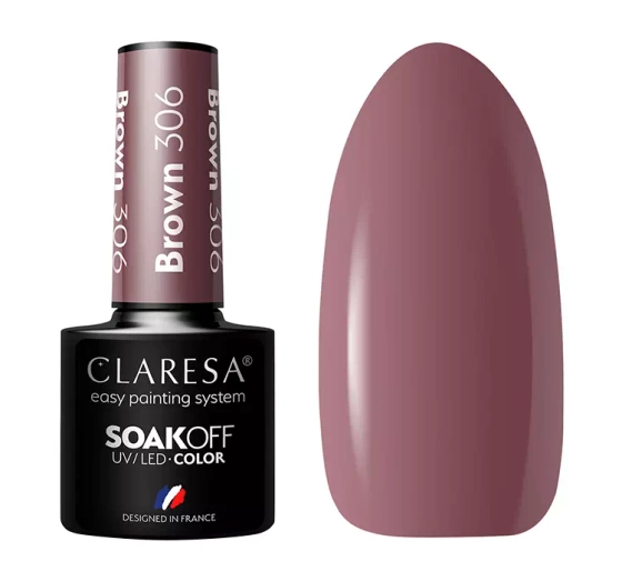 CLARESA SOAK OFF ГЕЛЬ-ЛАК PERFECT BROWN 306 5Г