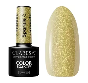 CLARESA SOAK OFF ГЕЛЬ-ЛАК SPARKLE 6 5Г