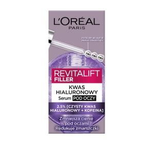 LOREAL REVITALIFT FILLER СИРОВАТКА ПІД ОЧІ ПРОТИ ЗМОРШОК З ГІАЛУРОНОВОЮ КИСЛОТОЮ 20МЛ