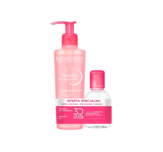 Bioderma Sensibio Набір косметики для очищення чутливої ​​шкіри: міцелярна рідина 100 мл + міцелярний гель 200 мл