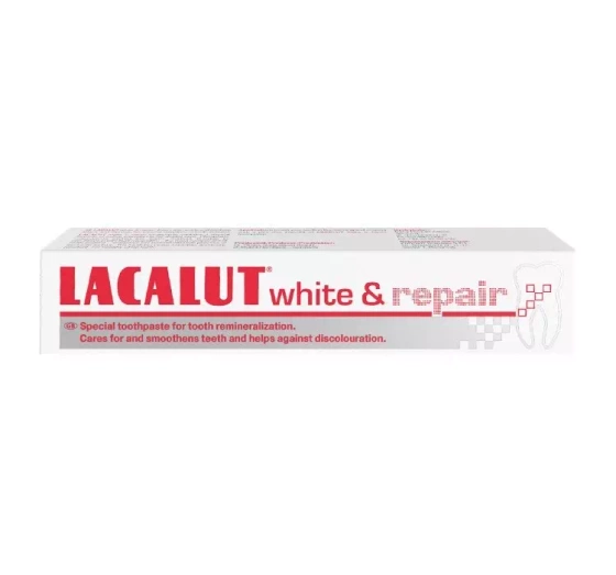 LACALUT WHITE&RAPAIR ОТБЕЛИВАЮЩАЯ ПАСТА ДЛЯ РЕМИНАЛИЗАЦИИ ЗУБОВ 75МЛ