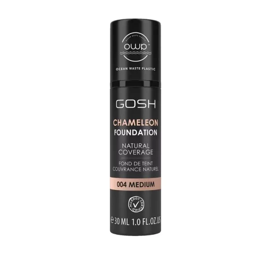 GOSH CHAMELEON FOUNDATION NATURAL COVERAGE ТОНАЛЬНИЙ ЗАСІБ-ХАМЕЛЕОН 004 MEDIUM 30МЛ
