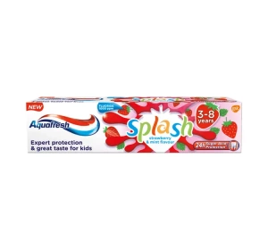 AQUAFRESH SPLASH КЛУБНИКА МЯТА ЗУБНАЯ ПАСТА ДЛЯ ДЕТЕЙ 3-8 ЛЕТ 50МЛ