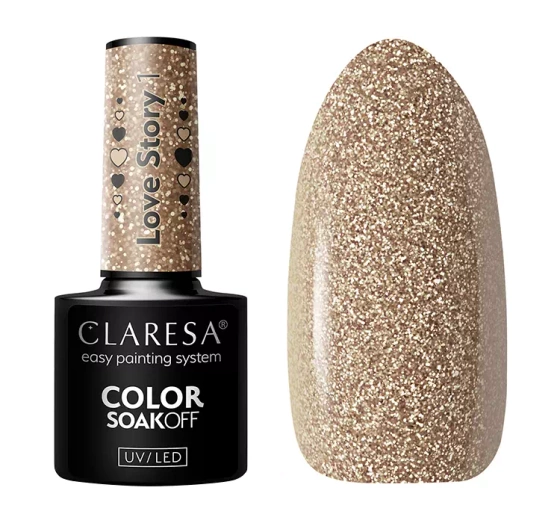 CLARESA SOAK OFF ГЕЛЬ-ЛАК LOVE STORY 1 5Г