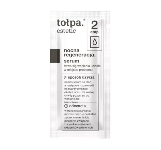 TOŁPA ESTETIC NOCNA REGENERACJA ИНТЕНСИВНАЯ РЕГЕНЕРИРУЮЩАЯ ПРОЦЕДУРА