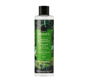 AVON SENSES JUNGLE RAINBURST FOR MEN ГЕЛЬ ДЛЯ МЫТЬЯ ТЕЛА И ВОЛОС 2В1 500МЛ