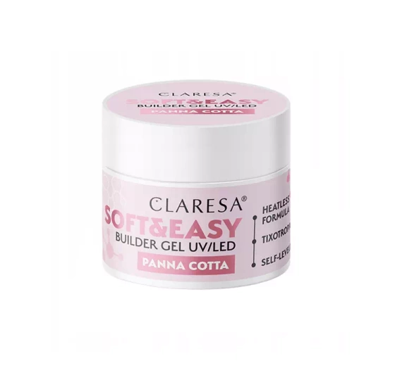 CLARESA SOFT & EASY ГЕЛЬ ДЛЯ НАРОЩУВАННЯ НІГТІВ UV/LED PANNA COTTA 12Г