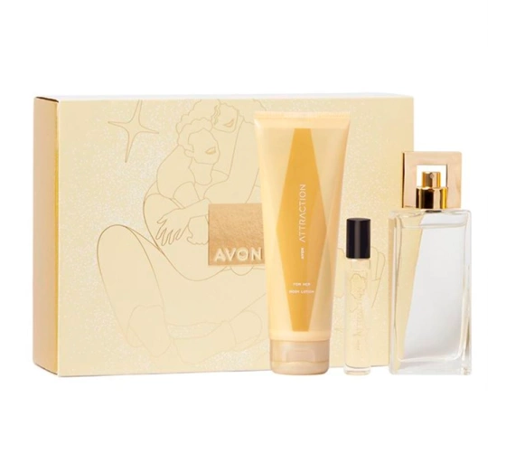 AVON ATTRACTION ПОДАРОЧНЫЙ НАБОР ДЛЯ ЖЕНЩИН EDP 50МЛ + 10МЛ + БАЛЬЗАМ 150МЛ