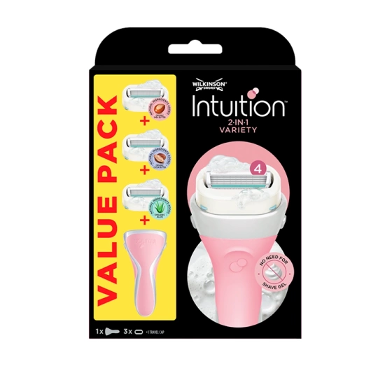 WILKINSON SWORD INTUITION VARIETY EDITION БРИТВА ДЛЯ ГОЛІННЯ ДЛЯ ЖІНОК + 2 КАРТРИДЖІ