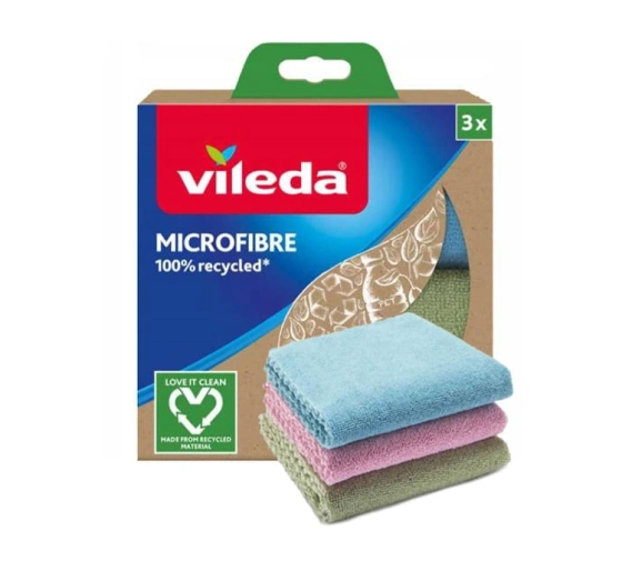 Vileda Microfibre 100% Recycled серветка з мікрофібри 3 штуки