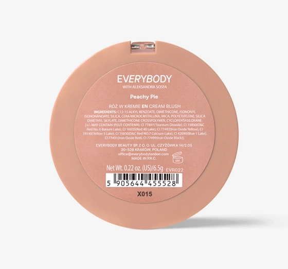 Everybody London x Aleksandra Sosfa кремовые румяна для щек Peachy Pie 6,5г