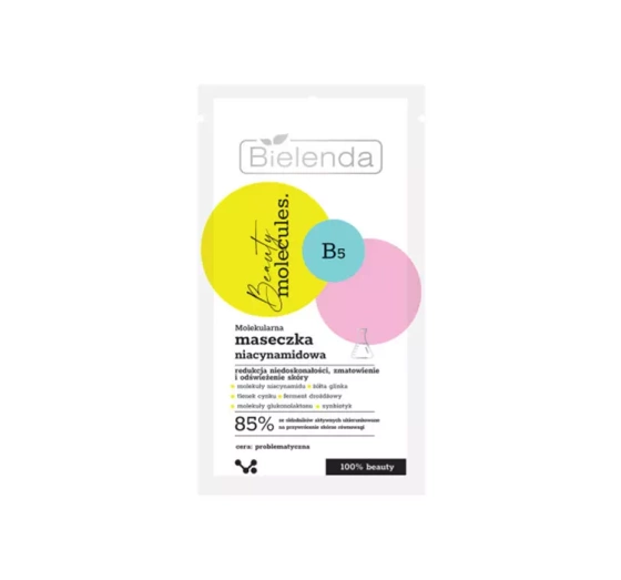 BIELENDA BEAUTY MOLECULES МОЛЕКУЛЯРНА НІАЦИНАМІДОВА МАСКА ДЛЯ ОБЛИЧЧЯ