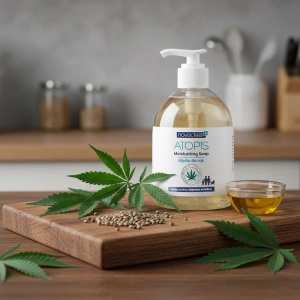 Novaclear Atopis зволожувальне мило для рук з органічною олією конопель 300 мл