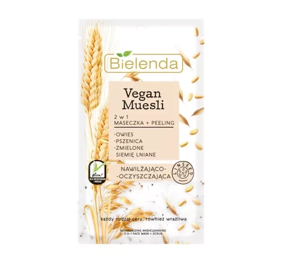 BIELENDA VEGAN MUESLI МАСКА + ПІЛІНГ 2В1 8Г