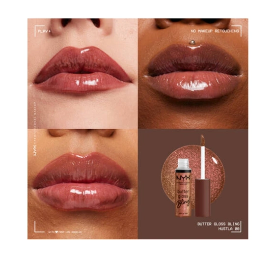 NYX PROFESSIONAL MAKEUP BUTTER GLOSS BLING БЛИСК ДЛЯ ГУБ 08 HUSTLA 8МЛ
