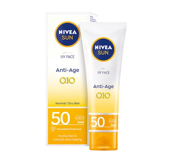 NIVEA SUN UV FACE Q10 ANTI-AGE SUN CREAM КРЕМ ПРОТИВ МОРЩИН С ФИЛЬТРОМ SPF 50 50МЛ 