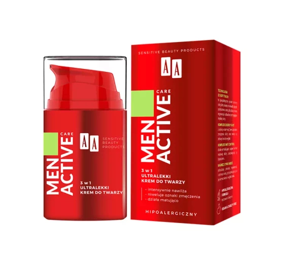 AA MEN ACTIVE CARE УЛЬТРА ЛЕГКИЙ КРЕМ ДЛЯ ЛИЦА 3В1 50МЛ