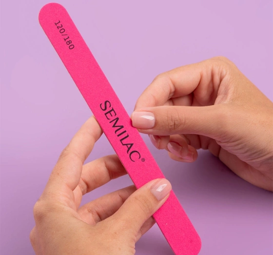 SEMILAC ДЕРЕВЯННАЯ РОЗОВАЯ ПИЛОЧКА 120/180 QUALITY