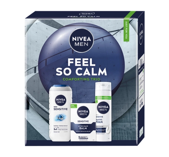 NIVEA MEN Feel So Calm Comforting Trio набір чоловічої косметики: гель для душу + піна для гоління + бальзам після гоління