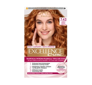 LOREAL EXCELLENCE CREME 7.43 МІДНО ЗОЛОТИЙ БЛОНД