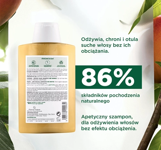 KLORANE ПИТАТЕЛЬНЫЙ ШАМПУНЬ ДЛЯ СУХИХ ВОЛОС МАНГО 200МЛ