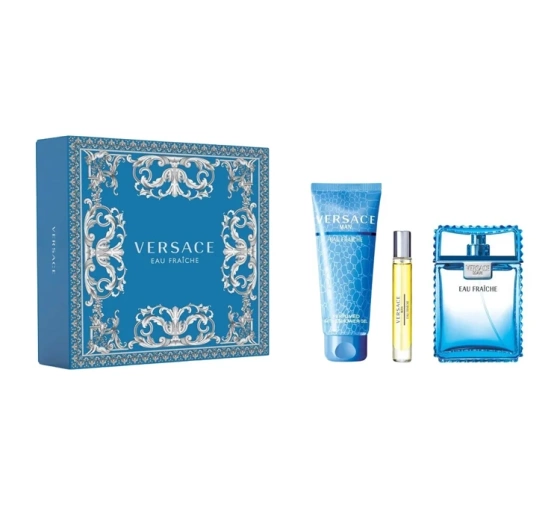 VERSACE EAU FRAICHE ТУАЛЕТНА ВОДА 100МЛ + 10МЛ + ГЕЛЬ ДЛЯ ДУШУ 150МЛ