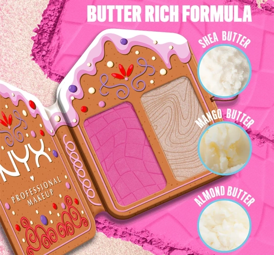 Нажмите на картинку, чтобы ее увеличить NYX Professional Makeup Buttermelt Face Palette Mulled And Merry палитра для контурирования лица Light/Medium 2 x 5 г