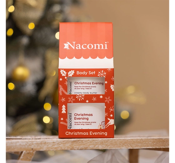 NACOMI CHRISTMAS EVENING ПОДАРОЧНЫЙ НАБОР МАСЛО ДЛЯ ТЕЛА + ПИЛИНГ ДЛЯ ТЕЛА