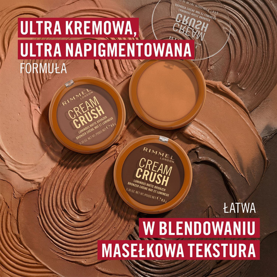 Rimmel Cream Crush бронзер для лица с эффектом сияющего матового финиша 001 Chai Latte 8,5 г