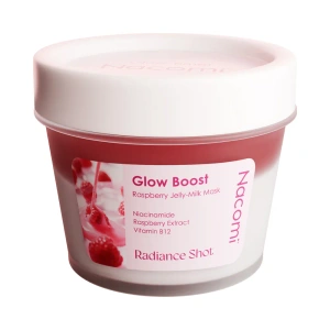 Nacomi Glow Boost Raspberry Jelly Milk Mask Radiance Shot освітлююча маска для обличчя 80 мл
