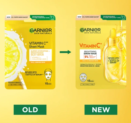 GARNIER SKIN NATURALS ТКАНИННА МАСКА З ВІТАМІНОМ C 28Г
