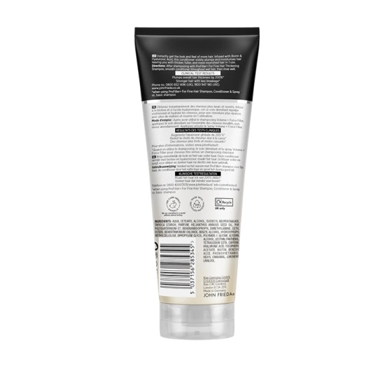 JOHN FRIEDA PRO FILLER+ КОНДИЦІОНЕР ДЛЯ ТОНКОГО ВОЛОССЯ 250МЛ