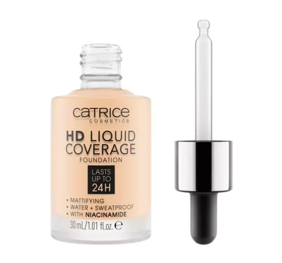 CATRICE HD LIQUID РІДКА МАСКУЮЧА ТОНАЛЬНА ОСНОВА 002 PORCELAIN BEIGE 30МЛ